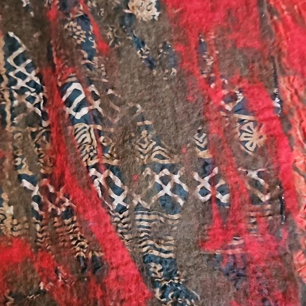 Scarf Handcrafted Wool and Silk New 79x12